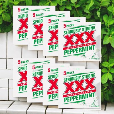 8 x 5Pack XXX Extra Strong Peppermints 40.5 g (Total 40 Roll)