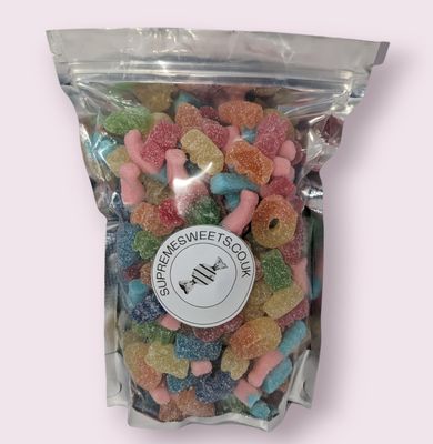 Vegan Mixed Quality Pick &amp; Mix Sweets 1kg - Large Retro Candy Sweeties Assortment, 1kg Pouch Gummy Jelly Fizzy Gift Chewy Pick n Mix