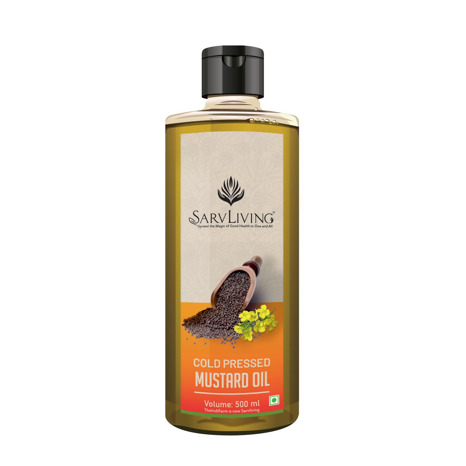 Cold Pressed Mustard Oil, 500 ml, Pure &amp; Natural Premium Quality Preservative Free Cooking Oil Mustard Seed based Oil