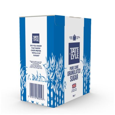 Tate &amp; Lyle - Granulated White Sugar - Versatile Pure White Cane Sugar for Everyday Sweetening, Cooking &amp; Baking - Consistently Fine Quality - UK Packed - 1 x 3kg