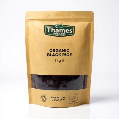 Organic Black Rice 1kg - No Additives, No Preservatives, Raw, Vegan, High Protein, GMO-Free - A Nutritious and Delicious Addition to Any Meal - Thames Organic