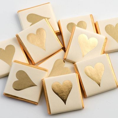 Italian Options Gold Heart Wedding Chocolate Neapolitans (25 Chocolates)