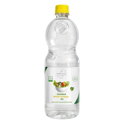 1Lt White Vinegar, All Natural Clean vinegar, White vinegar for Cleaning, Baking, Cooking, Pickling, Distilled White Vinegar, Food Grade, Vinegar for Cleaning, Wine Vinegar,%5 Acetic Acid