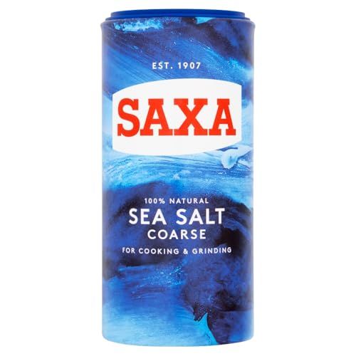 Saxa Sea Salt Coarse for Cooking &amp; Grinding, 350 g Drum (Pack of 1)