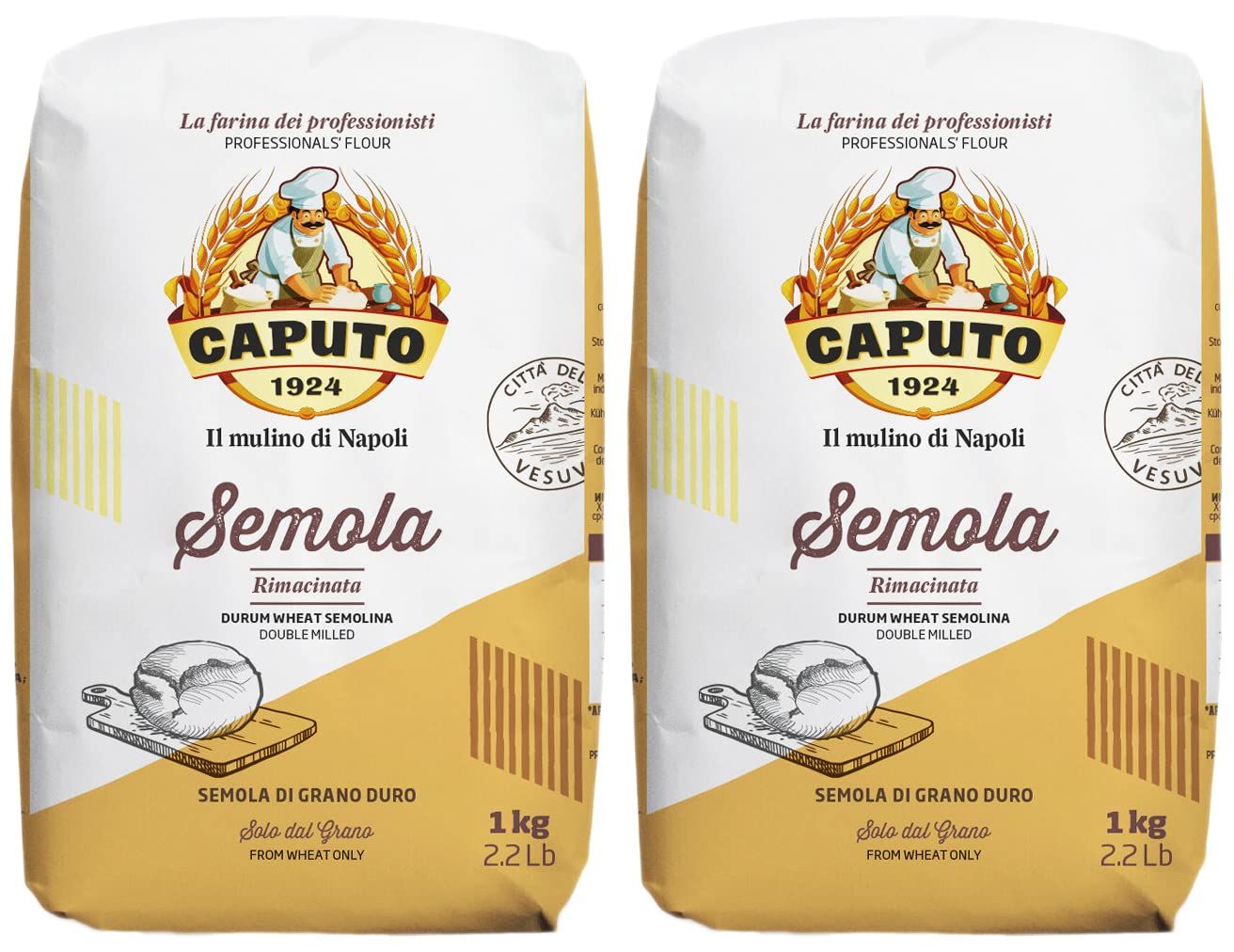 Caputo - Italian Premium Semolina Rimacinata (Double Milled) - 1 kg Pack (2)