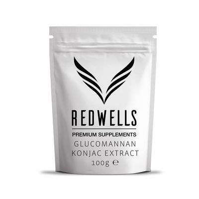 Konjac Root Extract REDWELLS Pure Glucomannan Powder GMO Free - 100g Pack