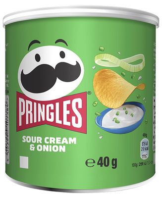 Pringles Sour Cream &amp; Onion Crisp Cans, 12x40g