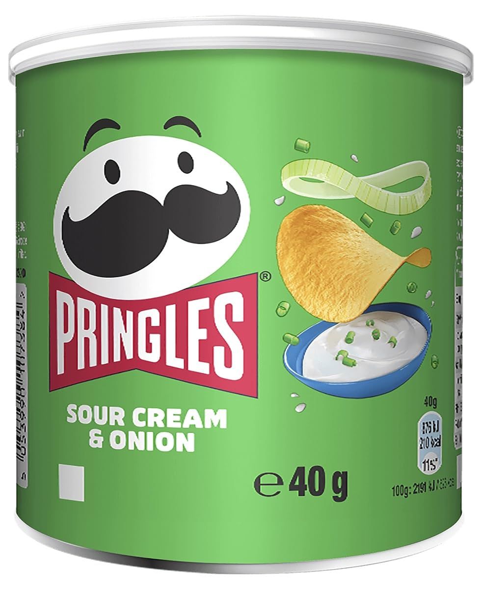 Pringles Sour Cream &amp; Onion Crisp Cans, 12x40g