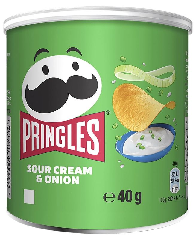 Pringles Sour Cream &amp; Onion Crisp Cans, 12x40g