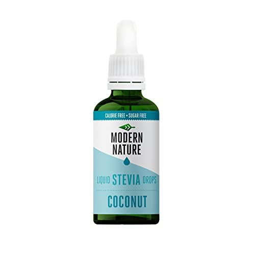 Modern Nature Coconut Flavour Drops Sugar Free Flavour, Liquid Stevia Sweetener Zero Calorie Water Drops &amp; Natural Drink Enhancer for Flavoured Water &amp; More - 50ml