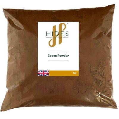 Hides Fine Foods - Cocoa Powder 1kg - GMO Free - Suitable for Vegetarians - Baking - Cakes - Chocolate Cake - Muffins - Cookies - Hot Drinks - Hot Chocolate