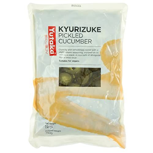 Yutaka Kyurizuke - Pickled Cucumber 1kg Authentic Japanese Tsukemono Sweet Soy-Brined Cucumber Pickles for Rice, Curry &amp; Bento Vegan-Friendly Bulk Pack