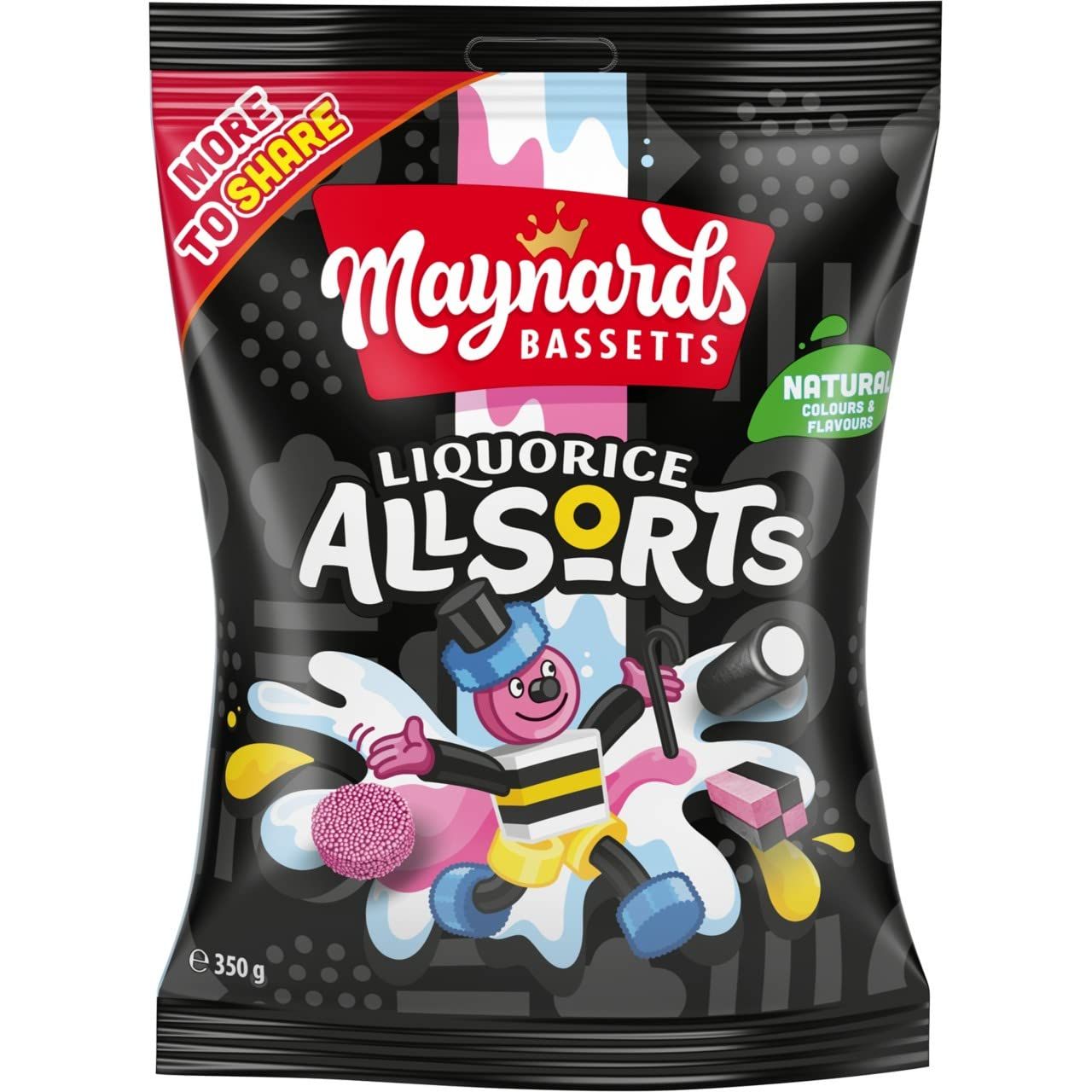 Maynards Bassetts Liquorice Allsorts Sweets Bag, 350 g