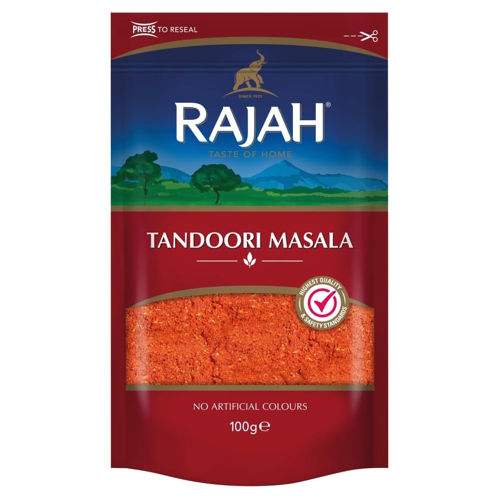 Rajah Spices Tandoori Masala Seasoning Tandoori Seasoning Powder Tandoori Rub Tandoori Marinade Tandoori Spice Mix Tandoori Curry (100G)