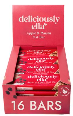 Deliciously Ella Apple and Raisin Oat Bar (16 x 50g bars) - Natural Ingredients - Flapjack Bar - Healthy, Natural &amp; Vegan - Gluten Free