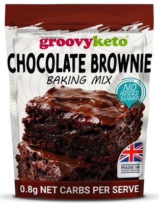 Groovy Keto Chocolate Brownie Mix - 0.8g Net Carbs Per Brownie Low Carb, Sugar Free Keto Friendly, Gluten Free Baking Mix, Fudgy Texture