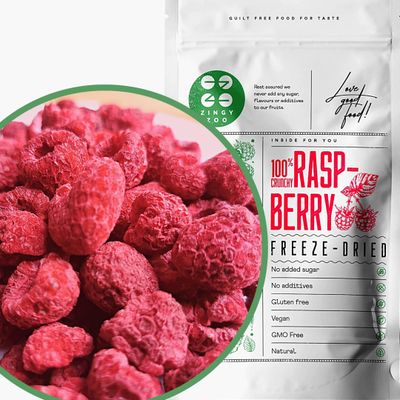 Freeze-Dried Raspberries Premium Vegan Raw Freeze Dried Fruit Freeze Dried Raspberries Whole Pieces of Raspberry Dried Berries Dehydrated Raspberries Snacking, Baking, Cocktails, Drinks (90g)