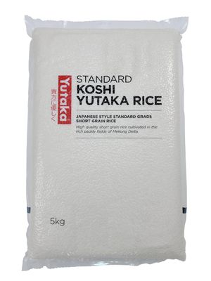 Yutaka - Standard Koshi Yutaka Rice, 5kg - Japanese-Style Short-Grain Rice - Soft, Slightly Sticky Texture - Ideal for Sushi, Donburi, Bento & Authentic Japanese Meals