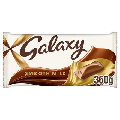 Galaxy Smooth Milk Chocolate Bar 360g - Large Creamy Milk Chocolate, Luxury Chocolate Gift, Sharing Chocolate Bar, Chocolate Hamper Filler, Indulgent Snack