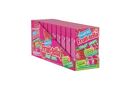 Fruittella Fruit Drops - Sugar Free Party Sweets, Red Berry Mix, 2 Flavours, Suitable for Vegetarians - 10 x 43 g Boxes