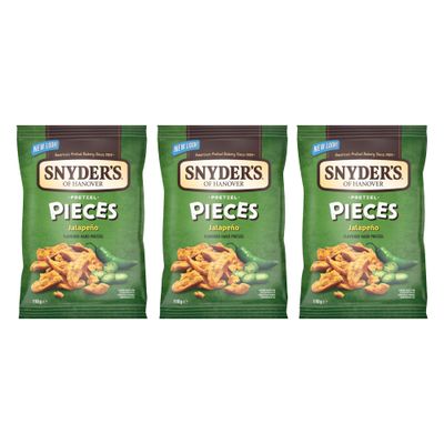 Snyder s of Hanover Pretzel Pieces, Assorted Flavours - Jalapeno 110g (Pack of 3)