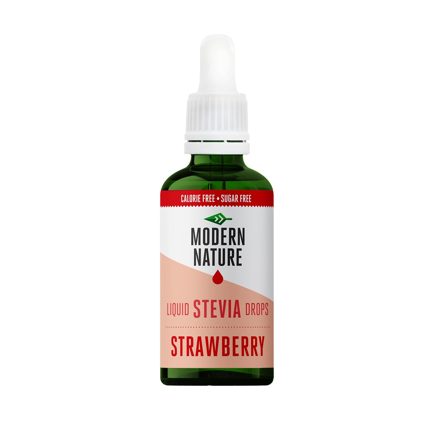 Modern Nature Strawberry Flavour Drops Sugar Free Flavour, Liquid Stevia Sweetener Zero Calorie Water Drops &amp; Natural Drink Enhancer for Flavoured Water &amp; More - 50ml