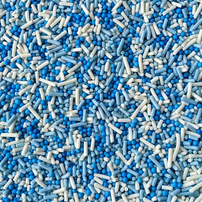 Blue Mixed Sprinkles - 35g of Edible Blue &amp; White Cake Sprinkles Toppers Decorations, 100s 1000s Mini Balls Nonpareils Strands Boy Mix