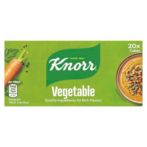 Knorr Vegetable Stock Cubes gluten-free to add a rich flavour to vegetable-based and vegetarian meals 20x 10 g
