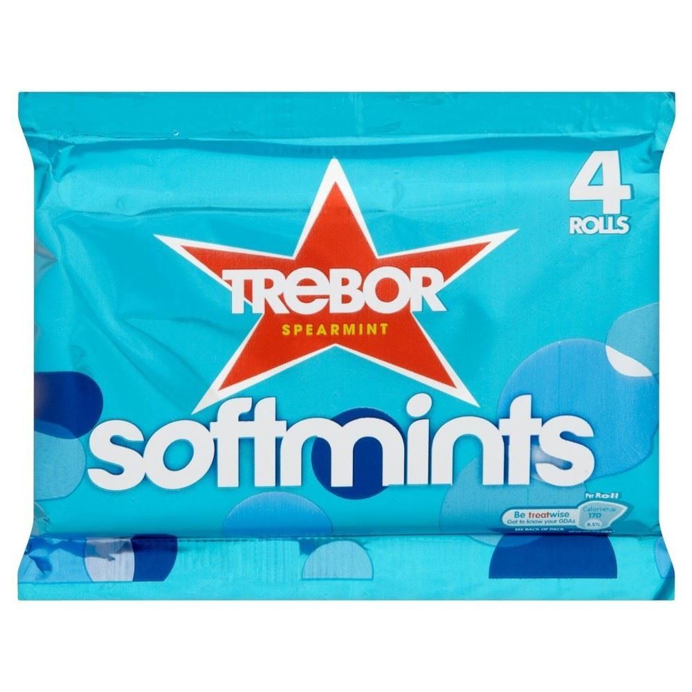 Trebor Softmints Spearmint (4 per Pack - 179g) - Pack of 6