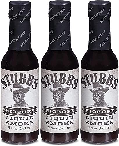 Stubbs Hickory Liquid Smoke - Gluten-Free, Non-GMO Flavour Seasoning - Suitable for Vegans and Vegetarians, 148ml (Pack of 3)
