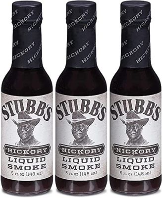 Stubbs Hickory Liquid Smoke - Gluten-Free, Non-GMO Flavour Seasoning - Suitable for Vegans and Vegetarians, 148ml (Pack of 3)