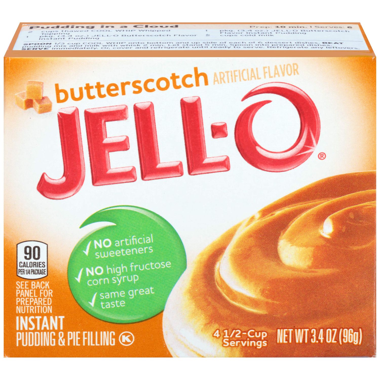 Jell-O Butterscotch Instant Pudding &amp; Pie Filling 96g