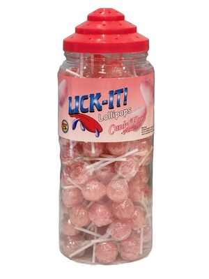 Lick-It Candy Floss Flavoured Lollipops - 100pcs Bulk Retro Sweets - Halal-Friendly Party Lollies for Kids, Pick &amp; Mix, Gifts &amp; Events