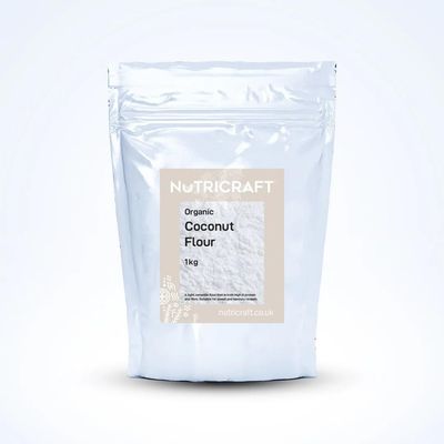 NutriCraft Pure Organic Coconut Flour - 1kg, Gluten-Free, 100% Natural, Ethically Sourced, Flour Substitute, High Protein and Nutrient, Vegan Food