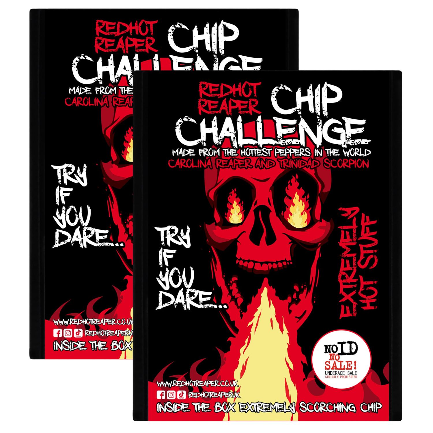 Red Hot Reaper - (2pack) Challenge Hottest Chip - Carolina Reaper Spicy Challenge - Stupidly Spicy Hot Chip