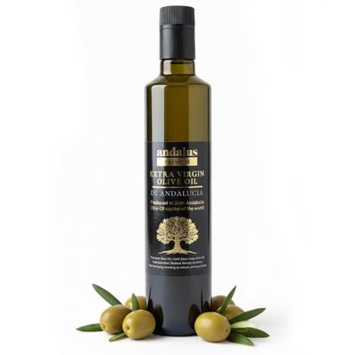 Andalus High Polyphenol Extra Virgin Olive Oil - Ancient Roots, November Harvest, Premium Quality, Cold Pressed, Rich in Antioxidants, UK Lab Tested, 500ml Bottle, Authentic Spanish Taste