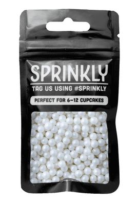 Simply Topps Sugar Dragees Cake &amp; Cupcake Decoration Sprinkles, 6 mm, Glimmer Pearl White, 30G