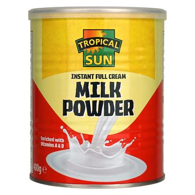 Tropical Sun Full Cream Milk Powder, 400G (Pack of 1) Boosted with Vitamins A &amp; D!