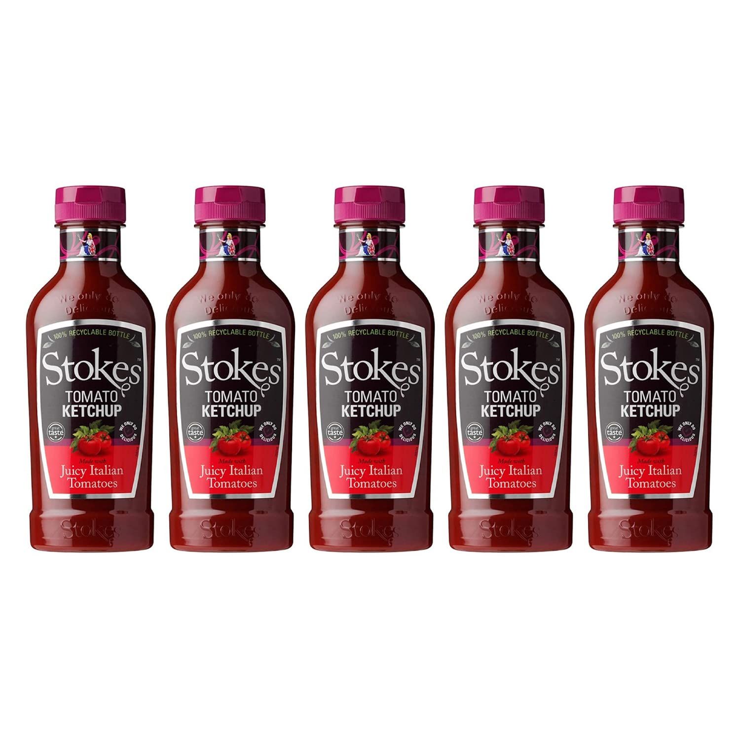 Stokes - Real Tomato Ketchup in Squeezy Bottle 485g - Pack of 5