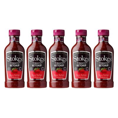 Stokes - Real Tomato Ketchup in Squeezy Bottle 485g - Pack of 5
