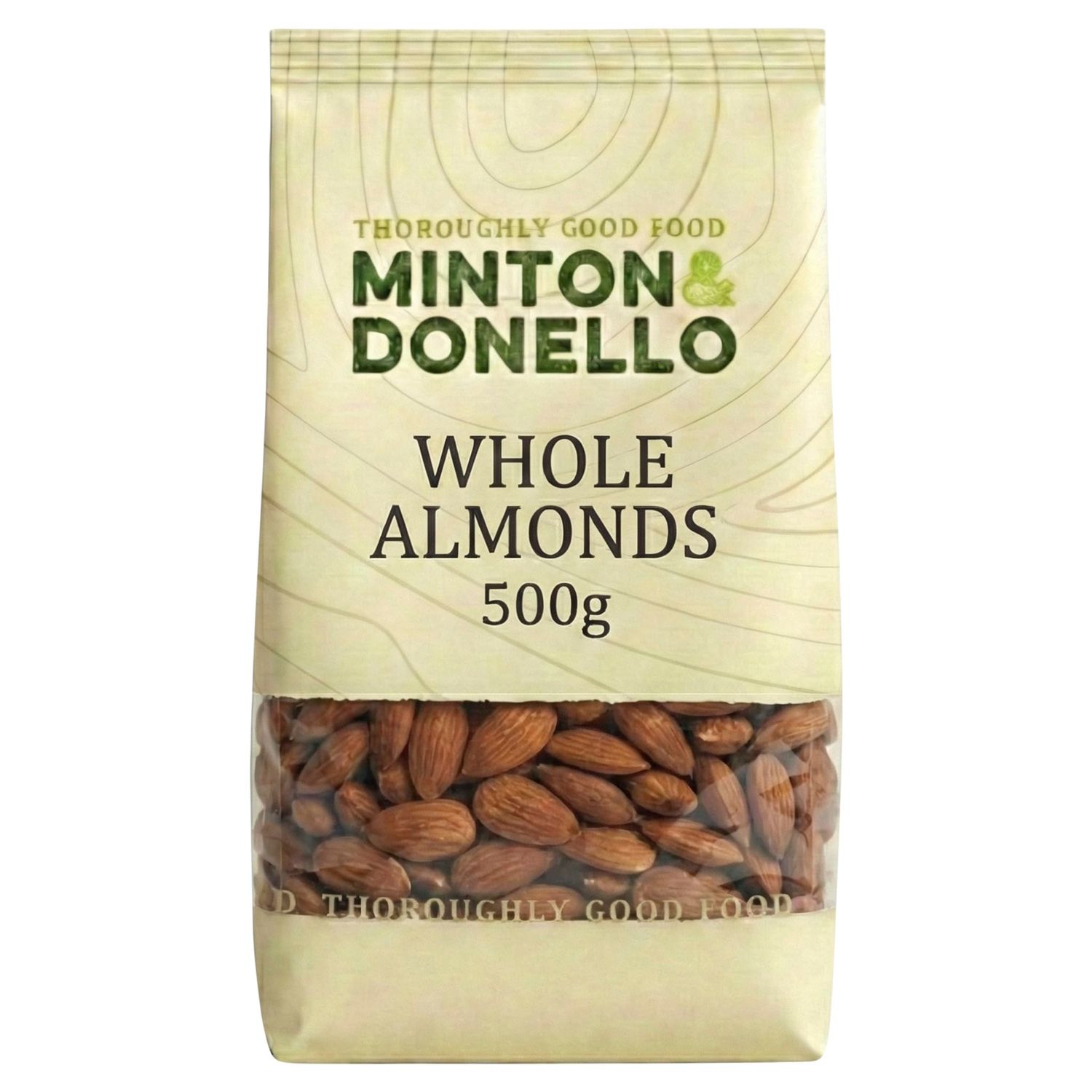 Minton &amp; Donello - Whole Almonds, Natural &amp; Crunchy, Healthy Snack, Rich in Vitamin E, 500g