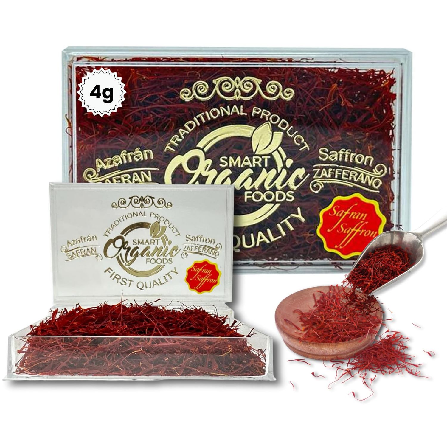 Pure Spanish Saffron 4g Grade A Extra Superior 100% Pure Saffron (Free from Alcoholic or Animal Matter)