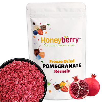 Freeze Dried Pomegranate Kernels 100g - No Added Sugar, 100% Natural, Gluten Free, Vegan Friendly