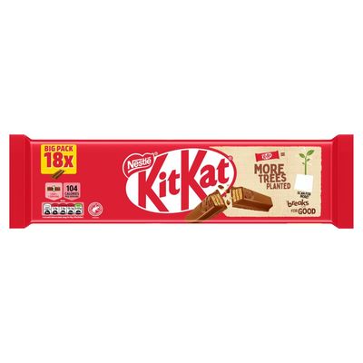 KitKat 2Finger Milk Chocolate Biscuit Bar, 18 x 20.7g