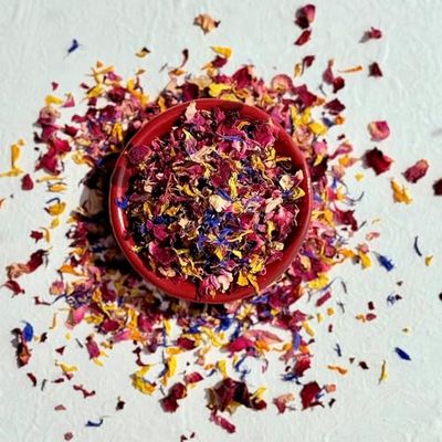 Edible Over the Rainbow Natural Dried Flower Petal Mix - 25g - Certified Food Grade (336)