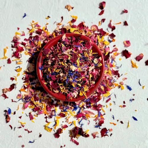 Edible Over the Rainbow Natural Dried Flower Petal Mix - 25g - Certified Food Grade (336)