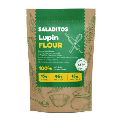 SALADITOS Lupin Flour - High Protein, Low Carb &amp; Keto Friendly, Vegan Flour Alternative, 1x400gr
