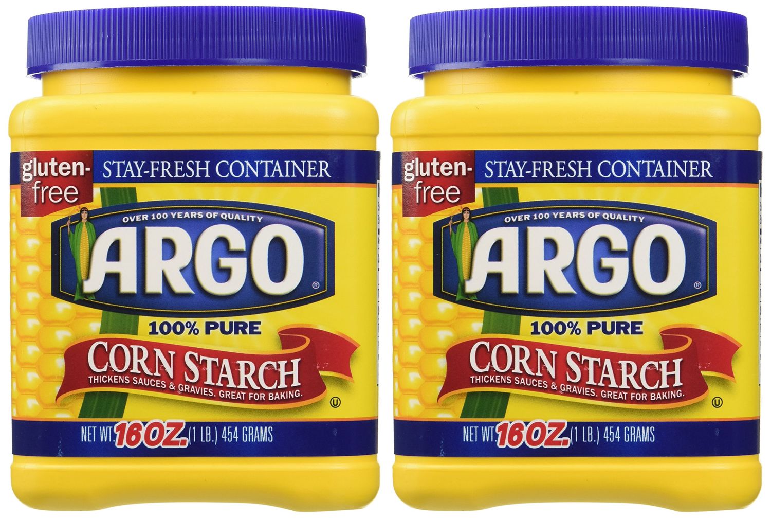 Argo Home Comforts Argo 100% Pure Corn Starch, 16 Oz, Pack Of 2