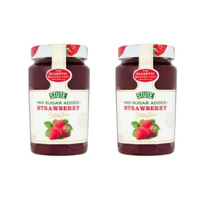 2 x 430g No Added Sugar Strawberry Jam Diabetic Friendly