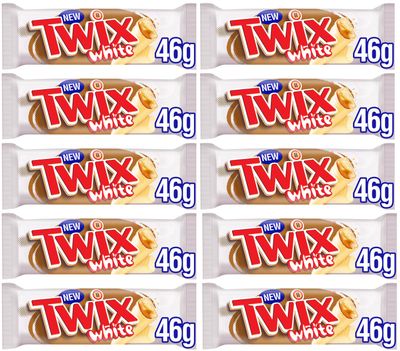 Twix White Chocolate Biscuit Twin Bars 46g (10 Pack)